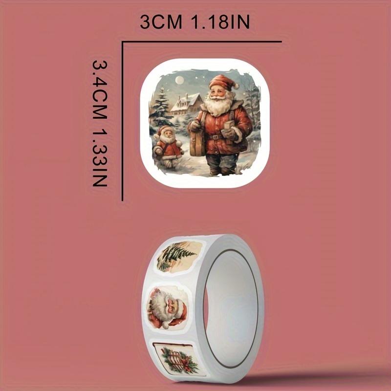 250pcs Vintage Christmas Stickers Self Adhesive Gift Wrapping Card Scrapbooking Christmas Tree Decoration Festive Craft Supplies