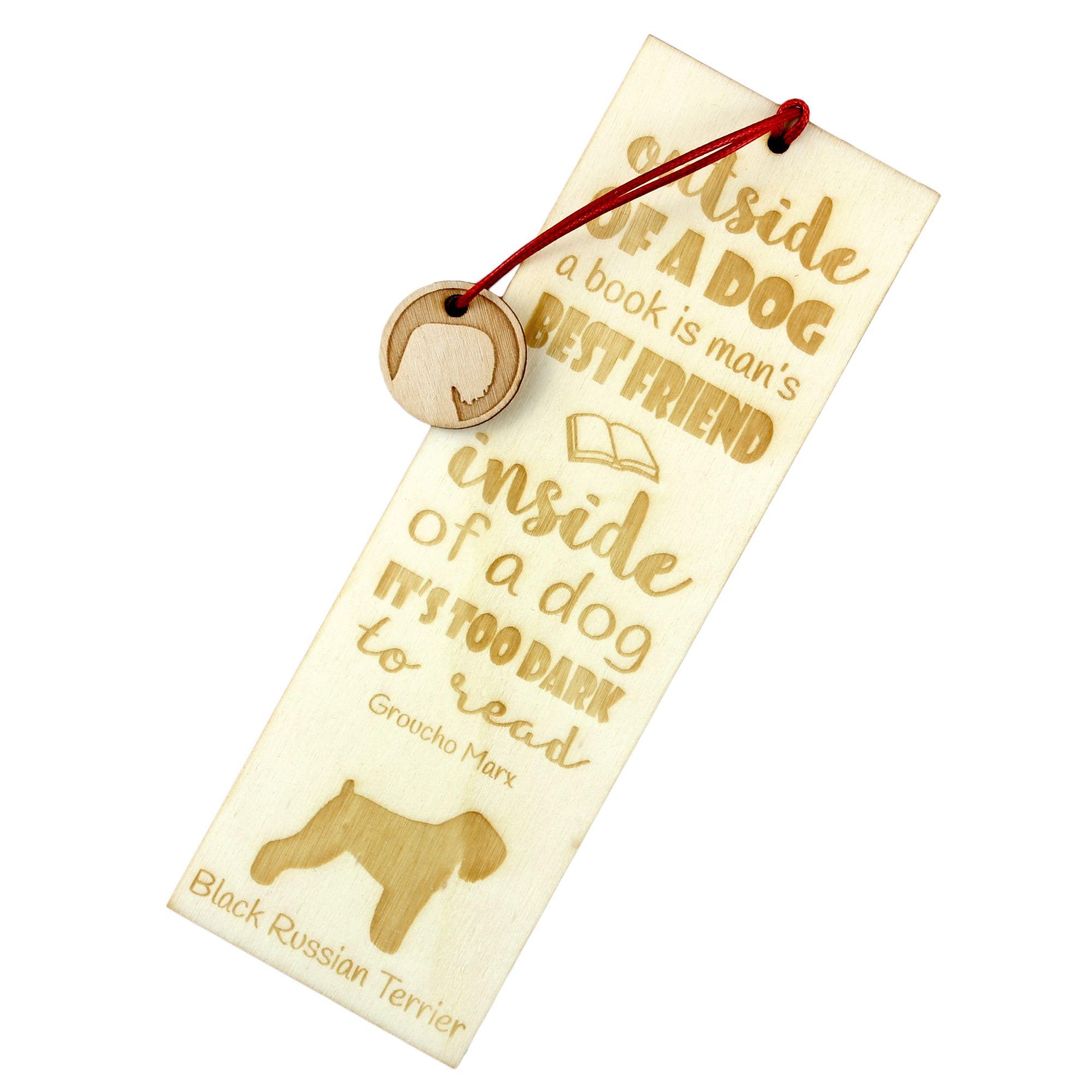 

Black Russian Terrier, Chornyi Terrier - dog bookmark, personalized bookmark, gift for bookworm from Art-Dog brand