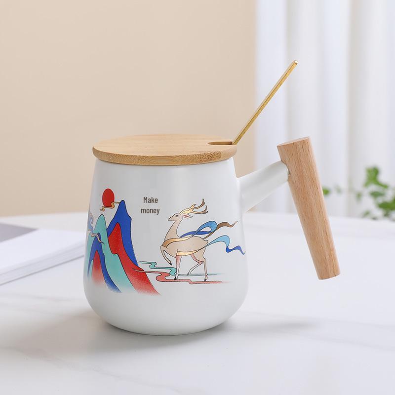 Ceramic Tea Brewing Cup with Lid - Ideal for Office and Gift Giving