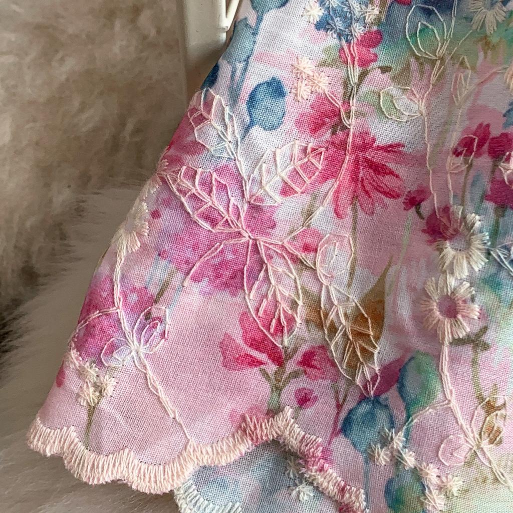 Elegant A-Line Dress for Women High-Quality Embroidery Flower Stand Collar Short Sleeve Fashion Runway Summer Dress Female 2026
