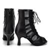 Girls Ladies Sexy Latin Lace Up Jazz Dance Shoes Mesh Breath High Top Dancing Boots  High Heels 7.5CM