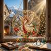 2D Flat Christmas Ornament Shiny Christmas Tree Decor Home Decoration Xmas Hanging Decor  Party