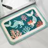 1 Ocean Style Bathroom Floor Mat, Thickened Flannel Material, Door Mat Shower Room Small Carpet Decorative Mat, Machine Washable
