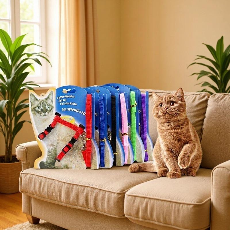 Nylon I-Shaped Cat Harness & Leash Set