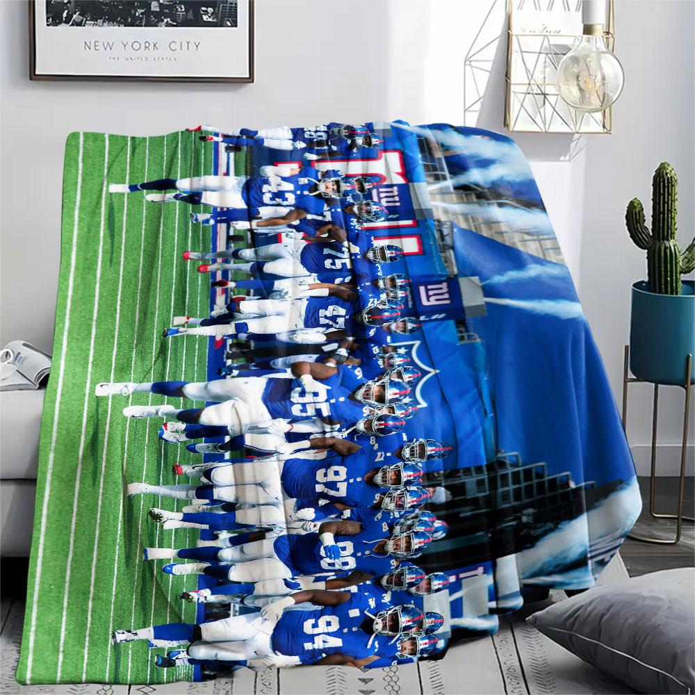 Giants Players Printed Flannel Blanket, Soft Throw for Bedroom Sofa, Washable, Fan Merchandise, Great Gift.