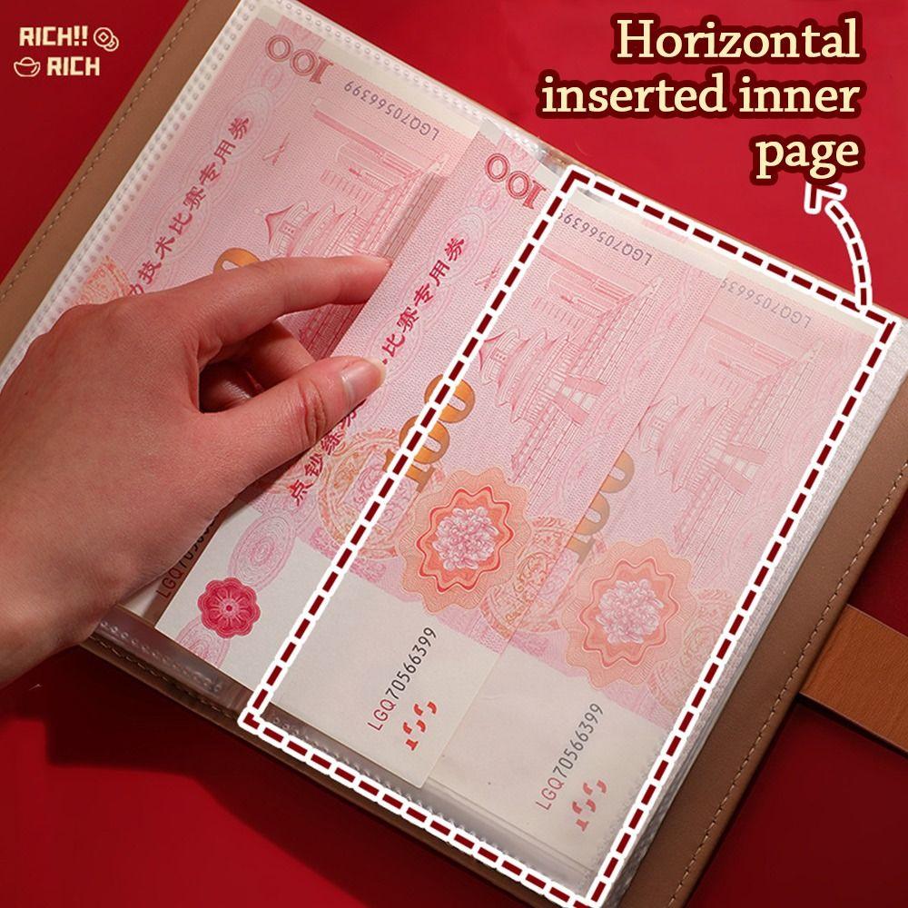 With Password Lock 100 Envelopes Money Saving Challenge Get Rich PU Money Collection Book Portable Reusable Savings Binder