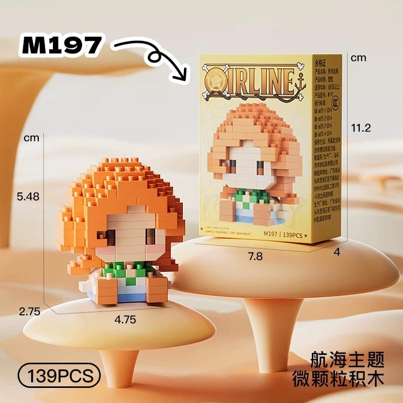 New ONE PIECE Sun God Nika Luffy Micro Building Block Chopper Ace Buggy 3D Anime Model Assembly Mini Bricks Figure Toys For Gift