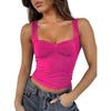 Women's Square Neck Sleeveless Tank Top Slim Fit Streetwear Solid Color Crop Top