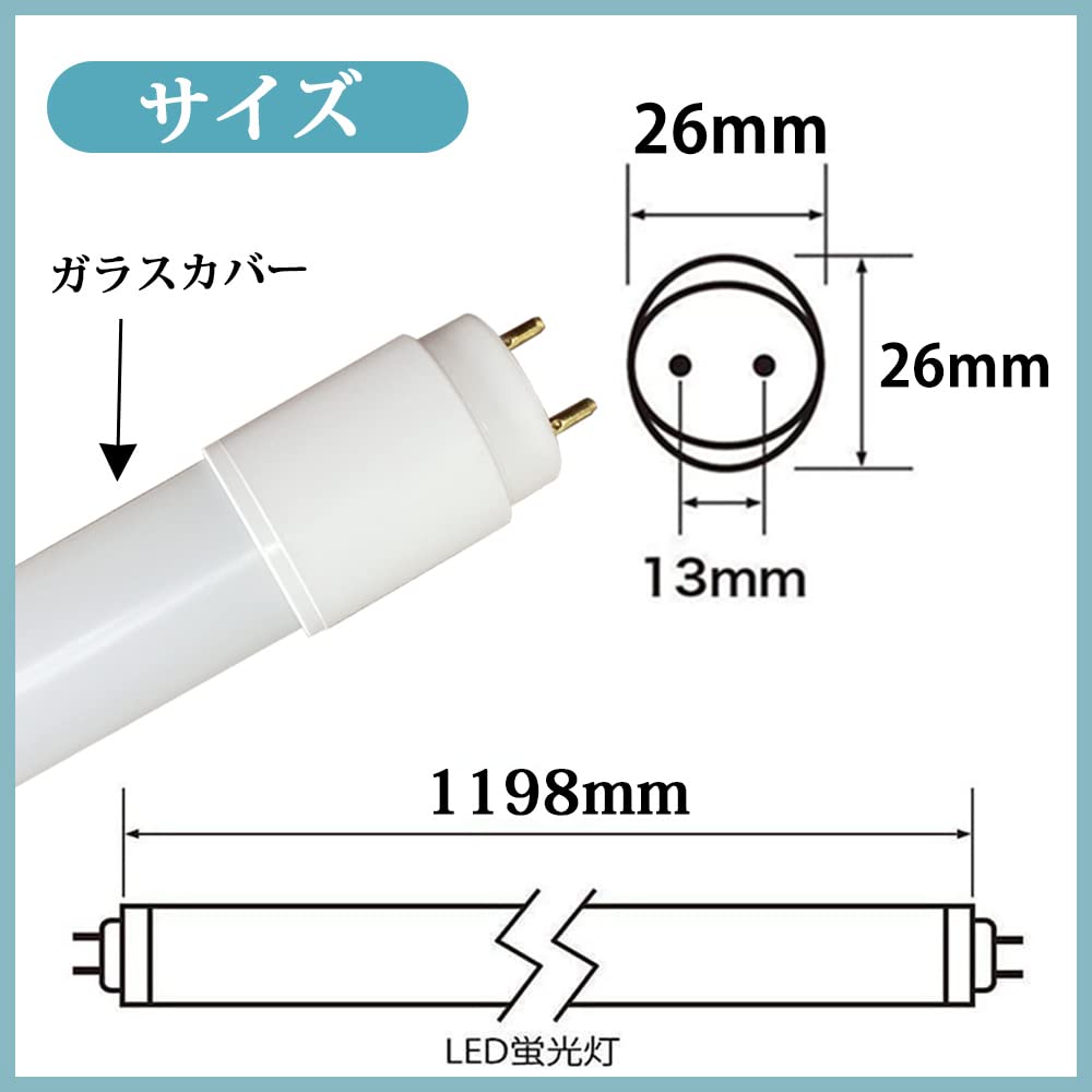 40W LED Fluorescent Light Bulb, 120cm, Glow-Type, Daylight White, G13 Base, 1950LM, 10-Pack (40W, 120cm, 10-Pack)