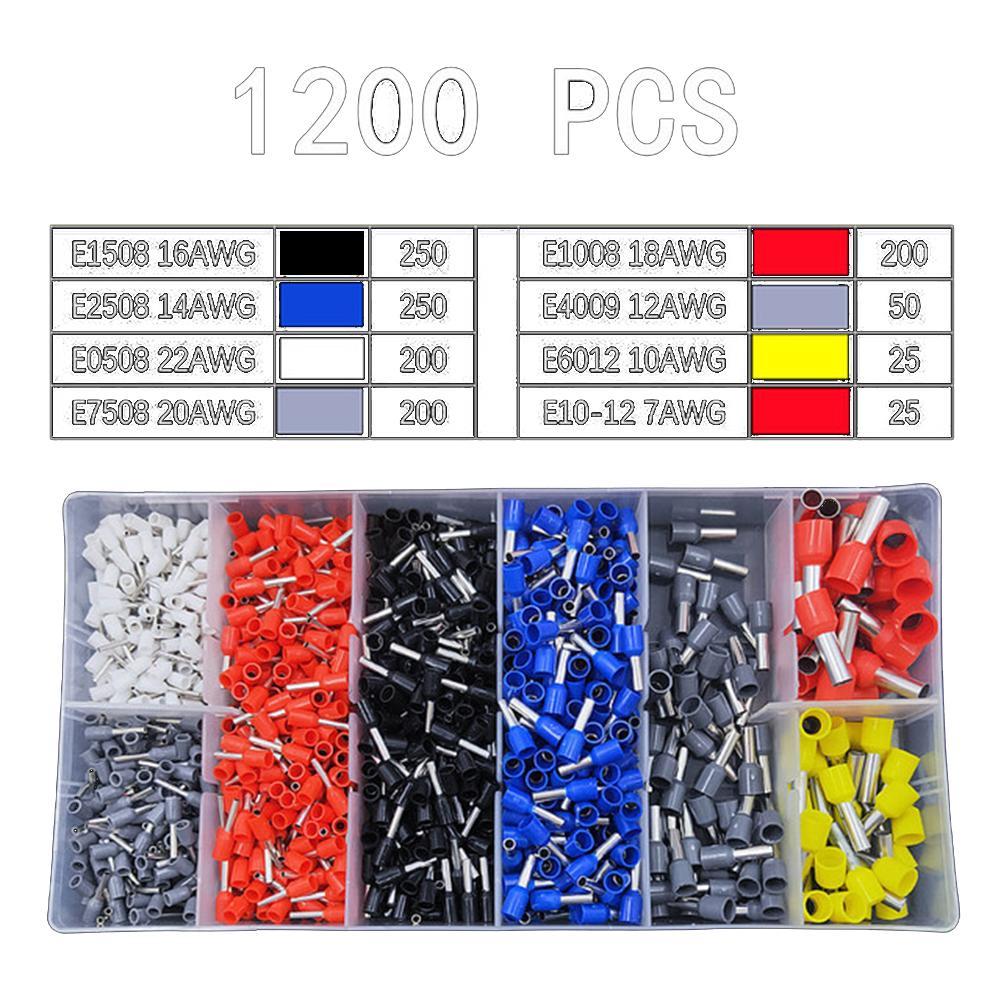 Electrical Connectors Kit Cold Pressed Terminal Blocks Color-coded Boxes Enhanced Safety Plastic Ring For Safety