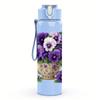 1PC Pansy Flower Pot Layout 750ml Color Plastic Sports Water Bottle Leakproof Flip Straw Lid For Sports Office Home Use