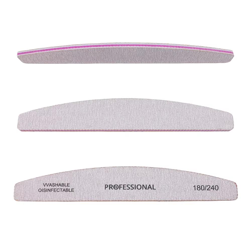 5/10Pcs Banana Nail Files Set 180/240 Grit Sandpaper Sanding Nails Buffer File Professional Supply Manicure Accessories And Tool