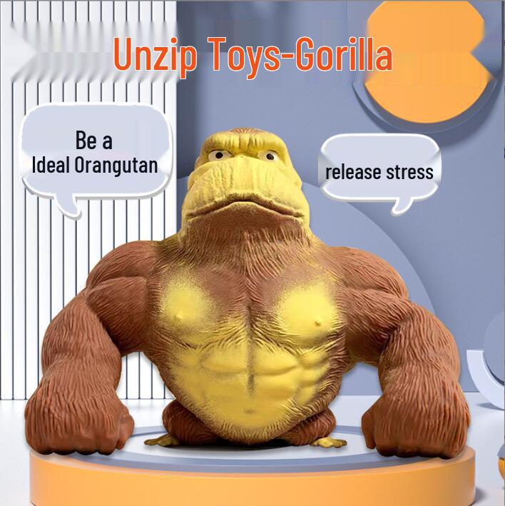 Kreatives Gorilla Stressspielzeug: Mehrfarbige Stretch- & Quetsch-Sandkunst