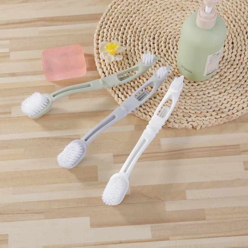Dual-Ended Soft Bristle Shoe Cleaning Brush with Long Handle белый