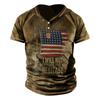 Men'S Printed T-Shirt Outdoor Street Short-Sleeved Hooded Button T-Shirt