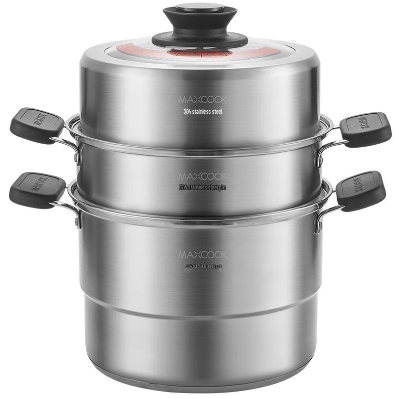 

MAXCOOK 304 Stainless Steel 3-Layer Steamer Pot