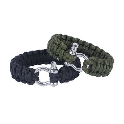 Askeri 550 Paracord Dokuma Hayatta Kalma Bileziği Paslanmaz Çelik Toka Seti Dış Mekan