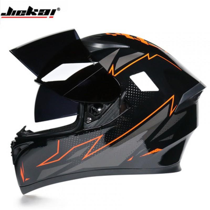 Dual Lens Motorcycle Helmet Off-Road ATV Scooter Riding Full Face Safety Women Men Adult ABS Material
