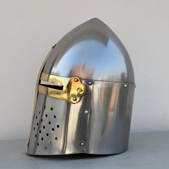 Medieval Knight Sugerloaf Helmet-Great Helmet-Templar Helmet-Larp Costume Cosplay  Roleplay