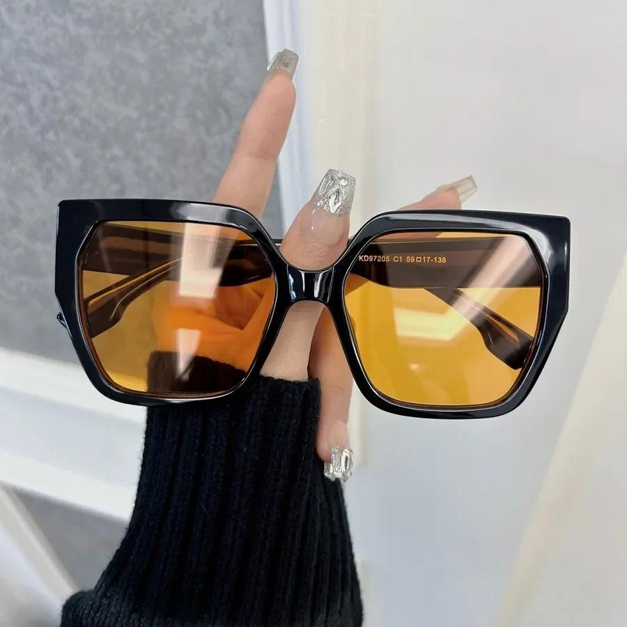 

Big Frame Unisex Square Sunglasses Women Men Brand Designer Colorful Sun Glasses Female Male Colors Mirror Other