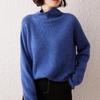 Women's High Neck Cashmere Sweater - 2026 Autumn/Winter Ribbed Knit, Simple Loose Fit, Slimming & Warm