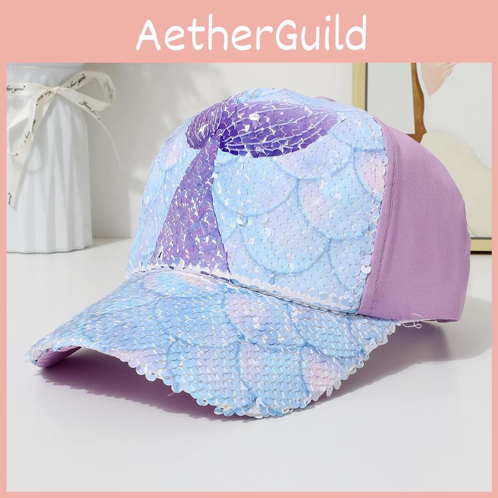 Mermaid Unicorn Cartoon Baseball Cap With Sun Protection For Girls Kids Summer Sunhat