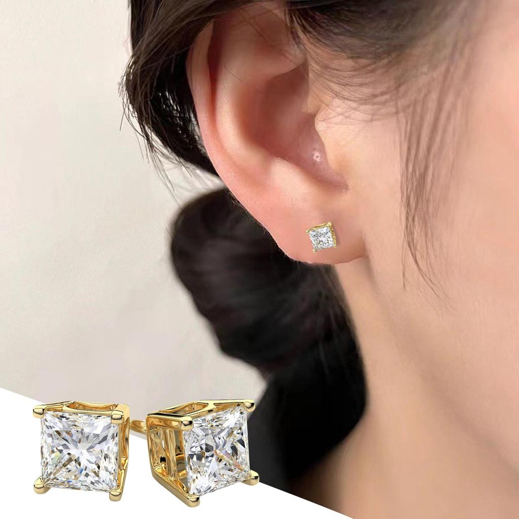 Zircon Earrings With Four Claws Earrings