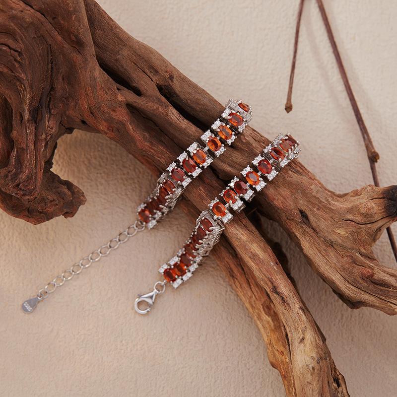 Caterpillar Natural Fanta Stone Bracelet Women'S S925 Silver Treasure Jewelry Xiaohongshu