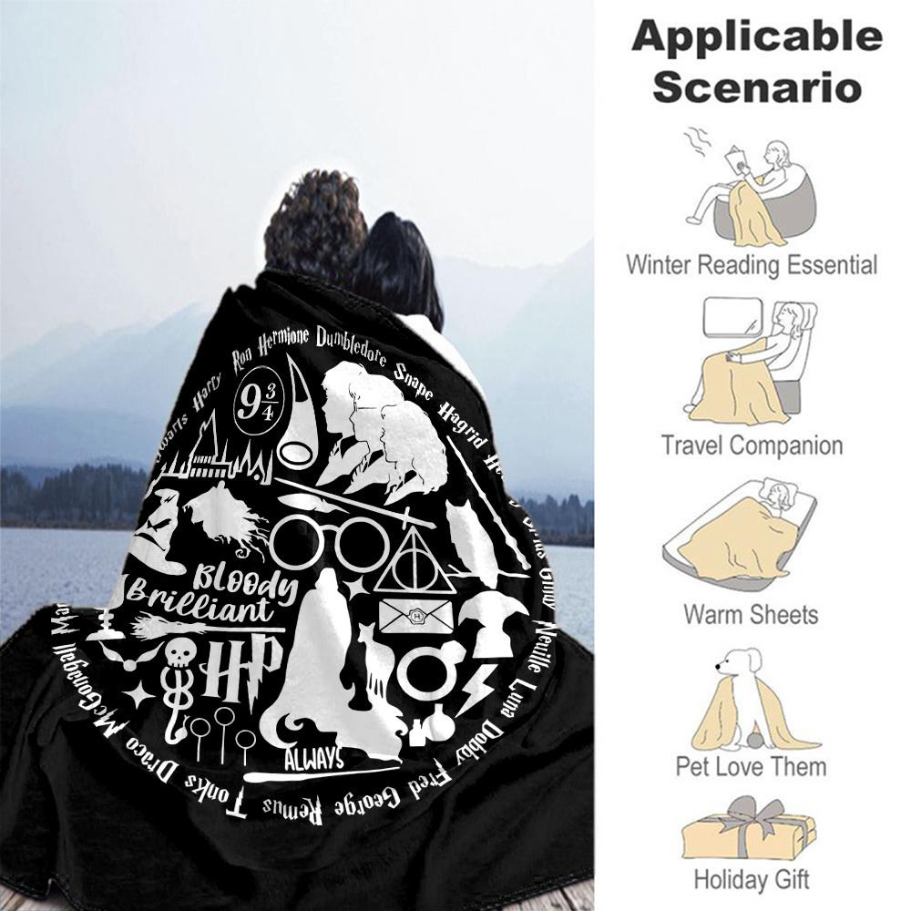 1pc Hogwarts Harry Potter Outdoor Flannel Throw Blanket All Season Soft Warmth,Home Decor 1031086