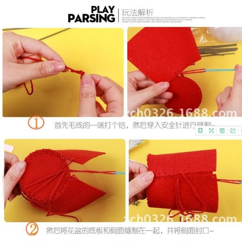 1KS Nové Horké Vzdělávací Hračky pro Rané Dětství 3D DIY Netkaný Umělý Květináč Děti