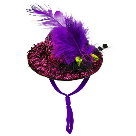 Sombrero para mascota, delicado dobladillo, decoración de plumas, cinturón de sujeción, divertidos accesorios para pollos, sombrero para aves de corral