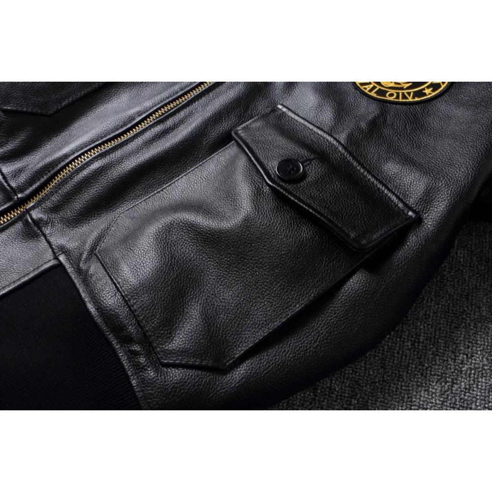 Chinese Size Top G1 Genuine Cowhide Men Leather Jacket Detachable Fur Collar Flight Suit Jackets For Men Military Aviator Coat Winter