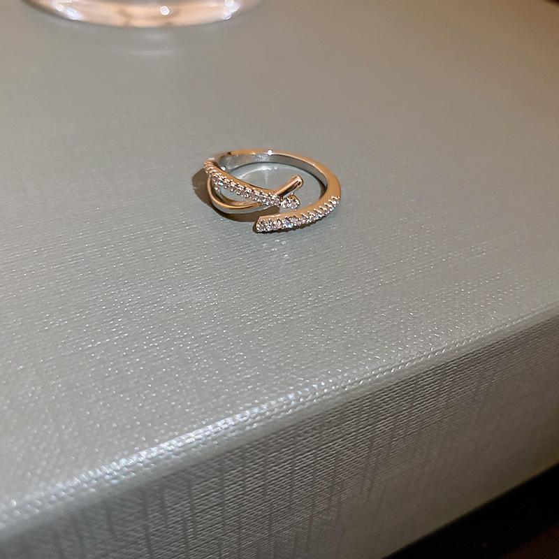 Zirconia Diamond Geometric Heart Open Ring - Fresh High-end Jewelry for Index Finger