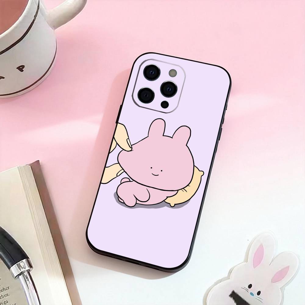 CUTE A-Asamimichan   Phone Case For iPhone 17,16,15,14,13,12,11 Plus,Pro Max,Soft Silicone Black Cover