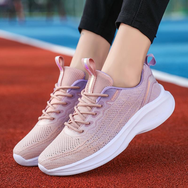 Autumn Middle School Students Lightweight Breathable Fly-woven Casual Shoes Running Shoes Women's Travel Shoes Sports Women