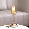 European Crystal Flower Metal Candle Holder, Vintage Romantic Candlelight Decor Stand