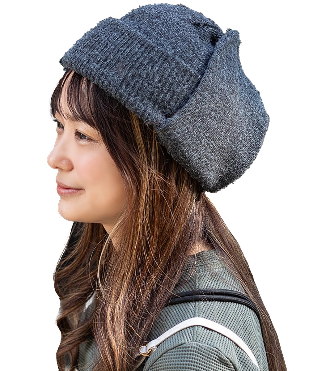 

Nakota Защита для ушей Вязаная шапка-ушанка из акрила для холодной погоды на открытом воздухе, Один размер, Серые уши, Мужская, Женская, Зима, Активный отдых, серый