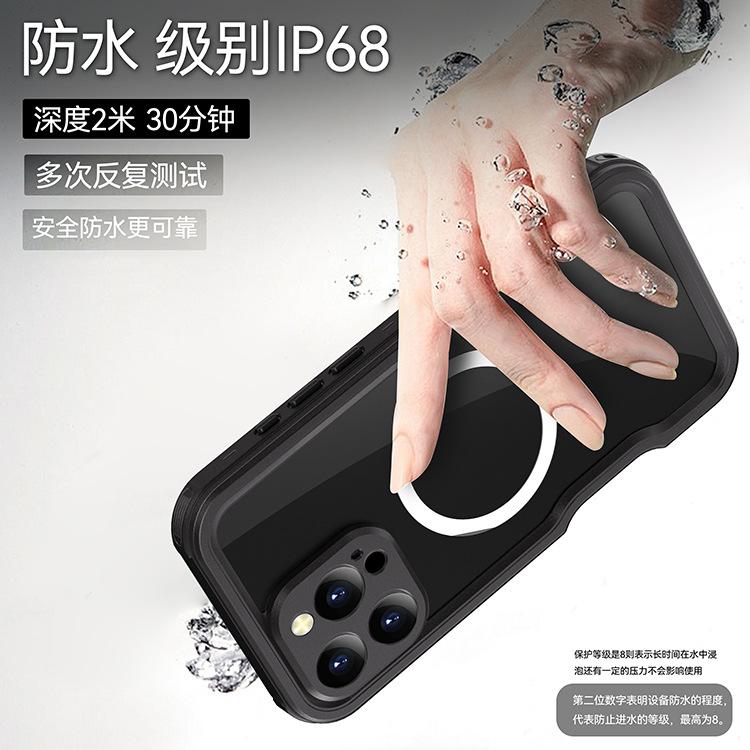 Ip68 Waterproof Phone Cases For Iphone Air 17 16 15 14 Pro Max Plus Swim Underwater Diving Magnetic Full Body Protective Cover