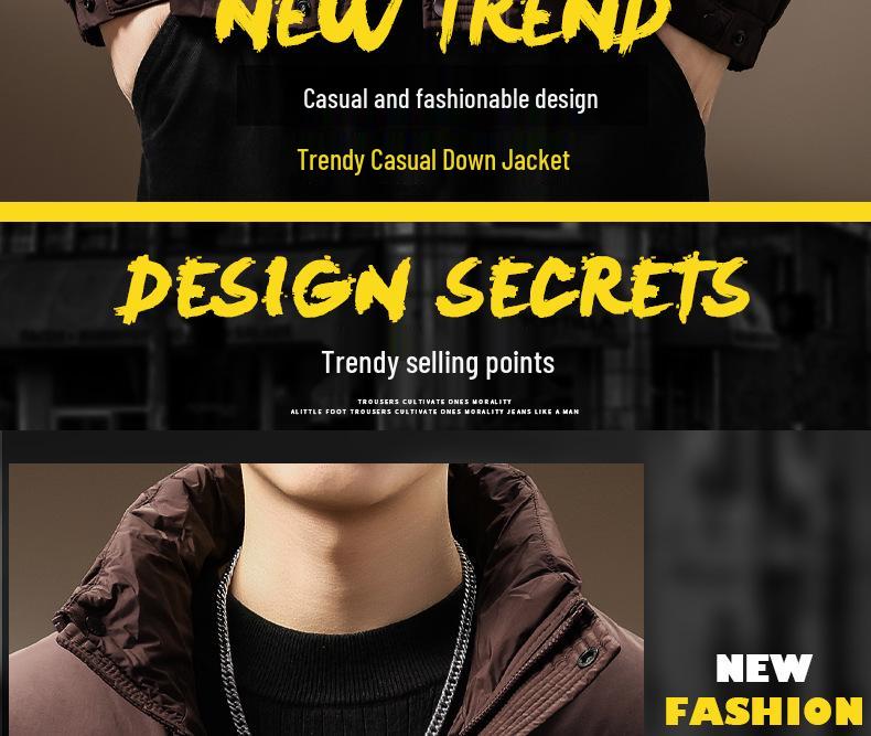 Men's High-End Fluffy White Duck Down Jacket: Thick, Warm, Stand Collar, Loose Fit for Winter