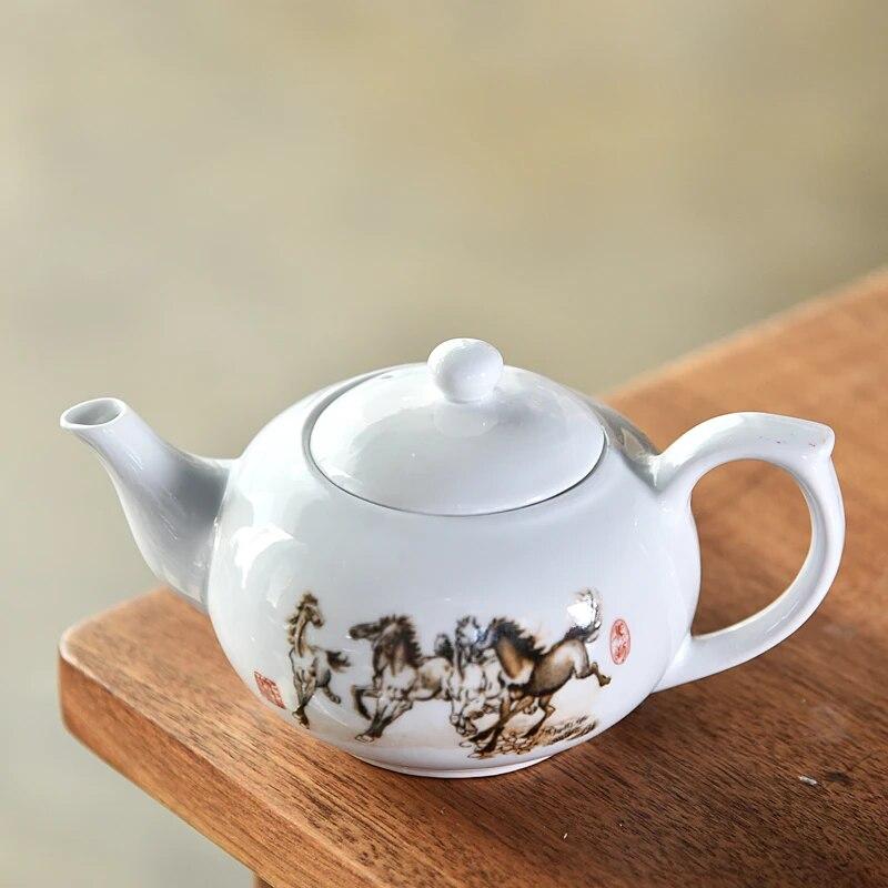 Ceainice cu glazură crackle Celadon Set de ceai tradițional Ceainic Oolong negru Ceainic din ceramică Ceai cu flori înflorite Veselă pentru ceai