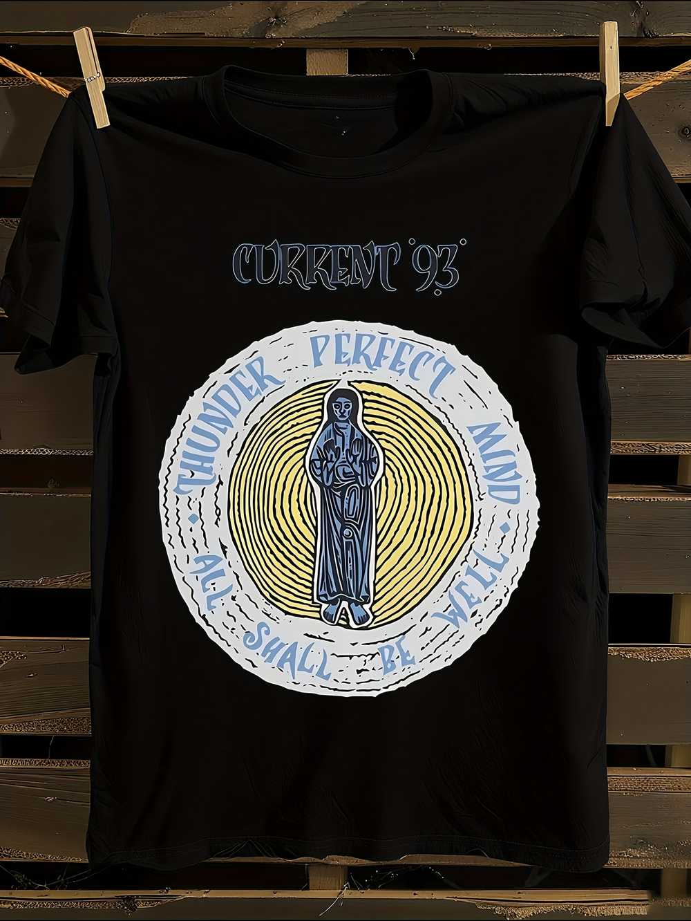 

Current 93 All Shall Be Well Graphic T-Shirt Mens Tshirt Womens Tshirts with Letters Print Short Sleeves T-Shirt Casual Street Tee Shirt Top XXL