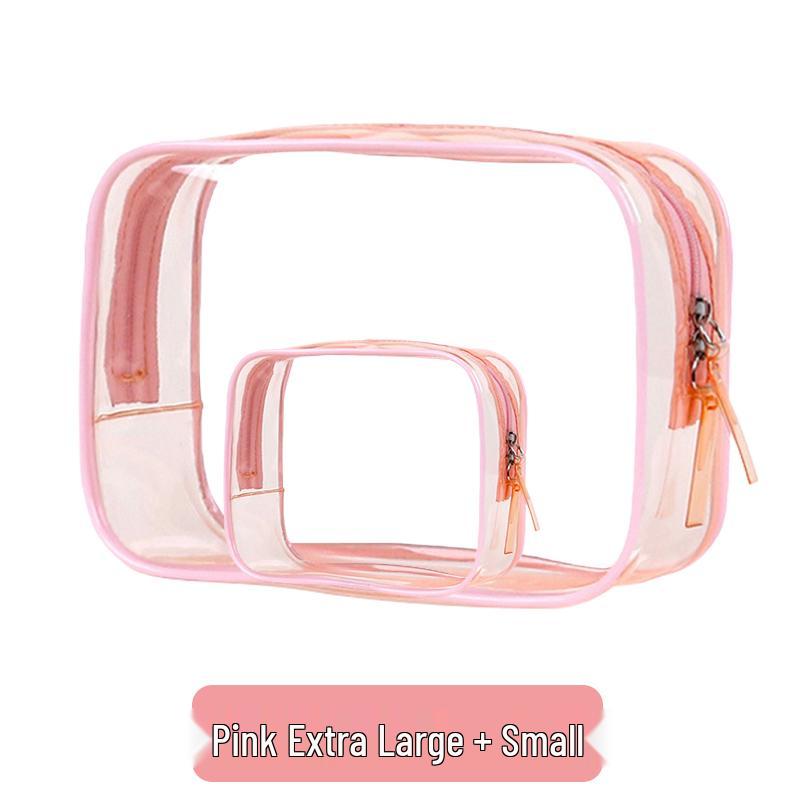 Large Capacity Waterproof Transparent Makeup Bag - Portable Toiletry Organizer for Travel