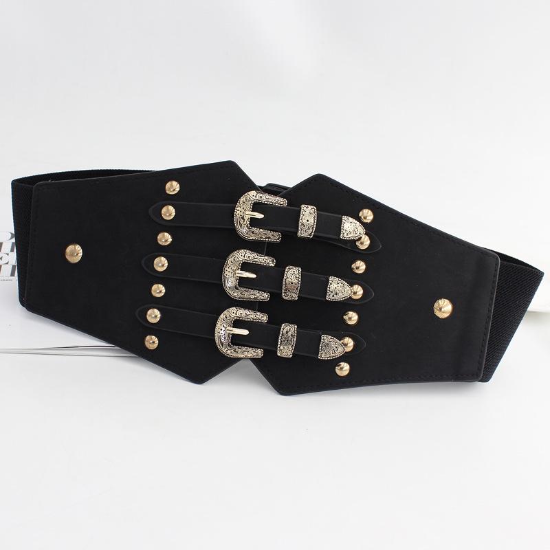 Retro Elastic Wide Waist Seal Ladies Elastic Belt Dress Shirt Decorative Waist Skirt Three Sizes