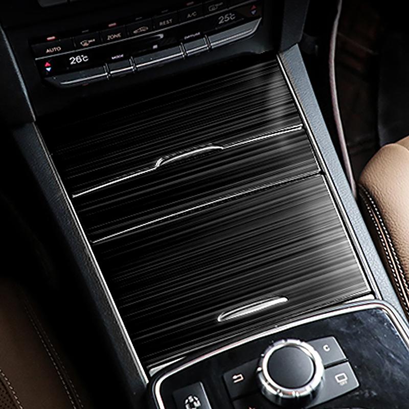 Pannello Decorativo Copertura Trim Scatola Portaoggetti Console Centrale in Acciaio Inossidabile per Mercedes Benz Classe E Coupé W207 2014-2016