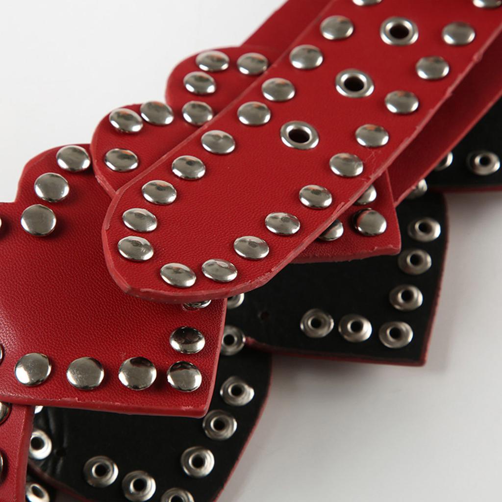 Classic Heart PU Leather Belt Rivet Punk Waistband for Fashionable Women and Trendsetters Waist Decorative Accessories
