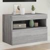 VidaXL Wall-Mounted TV Unit with LED Lights, Hanging Television Cabinet with Storage, Floating TV Stand, Modern, 837193