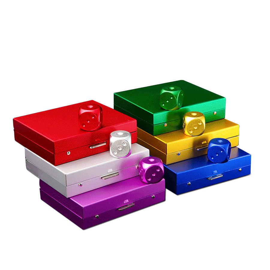 Aluminum Alloy Square Boxed Dice for Casual Entertainment and Dining