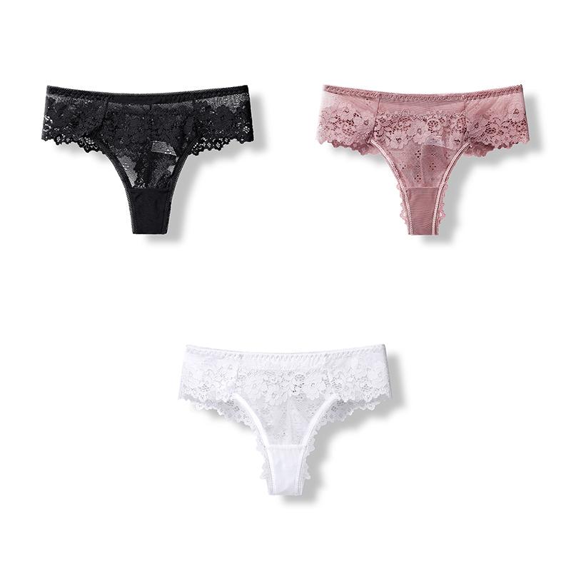 3 Pcs Sexy Panties For Woman Lingerie Lady G-string Lace Female Thongs Underwear Ladies Intimates Free Shipping