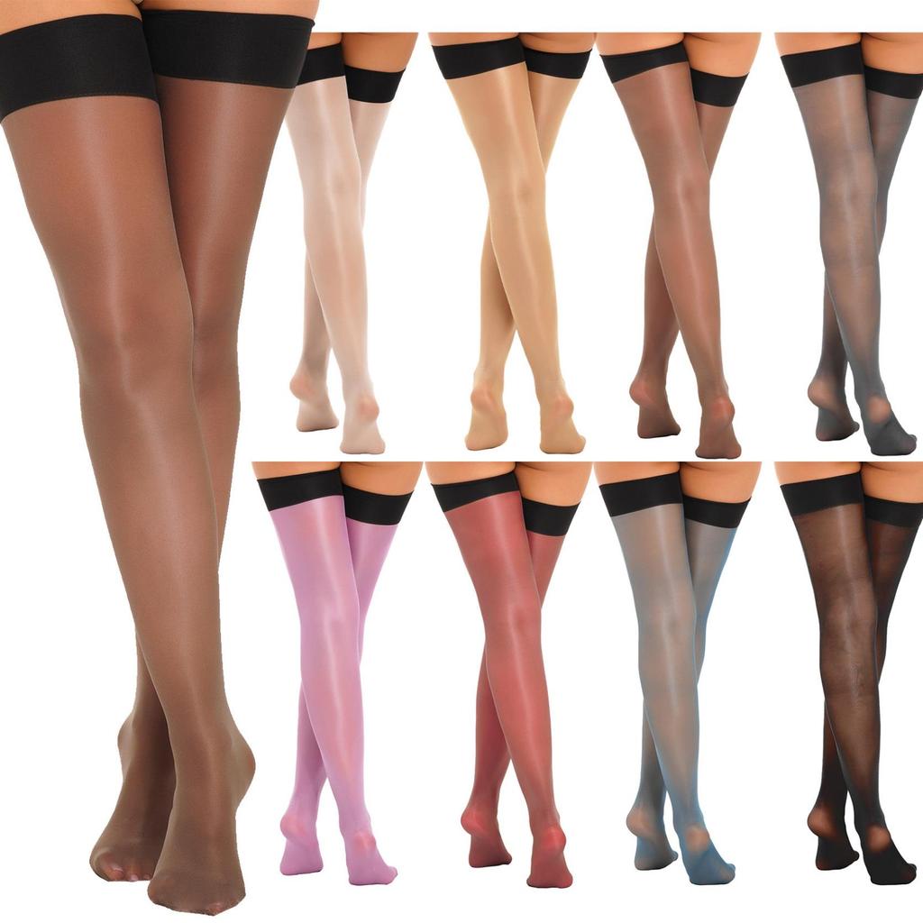 Sheer Thigh High Stockings Ultra-thin Elastic Over Knee Length Long Socks Pantyhose Cosplay Party Costume