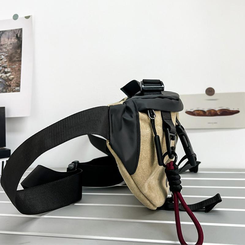 Men's Outdoor Travel Chest Bag Multi-functional Tooling Style Sports Cycling Crossbody Bag Large-capacity Multi-pocket Buckle Portable Chest Bag